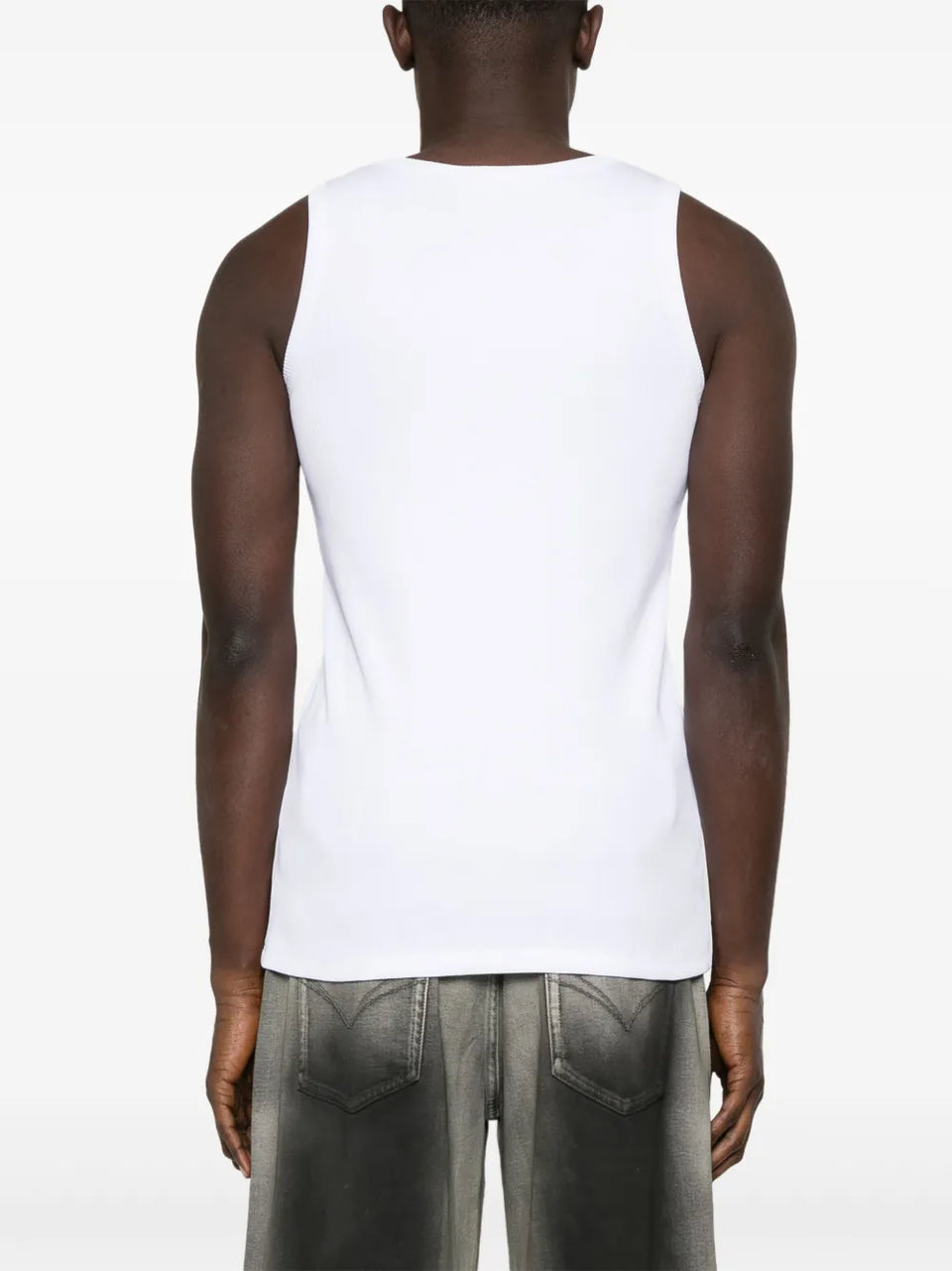 logo-embroidered tank top