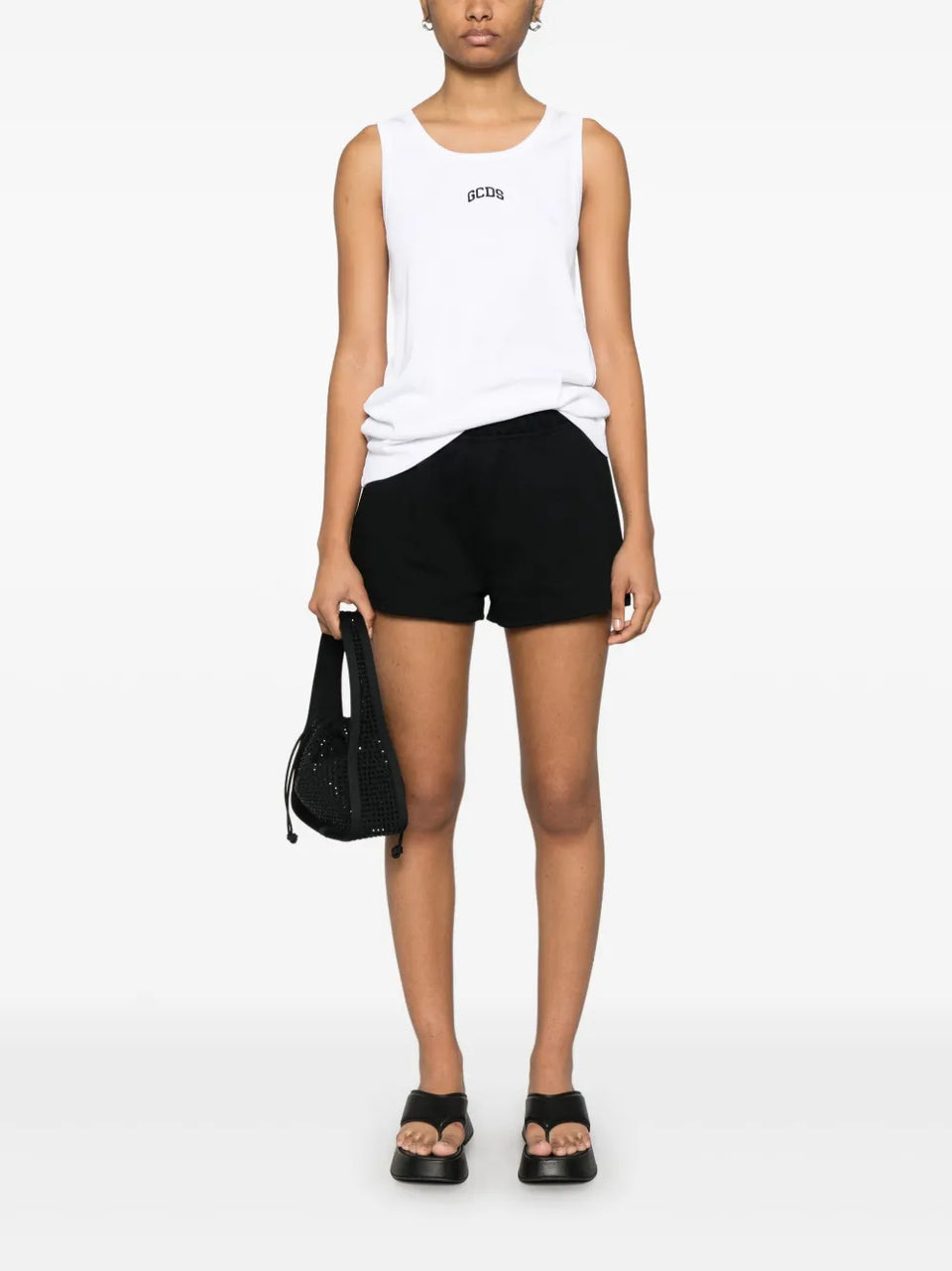 logo-embroidered tank top