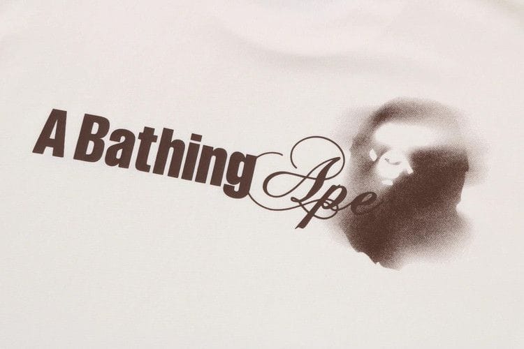 BAPE Water Print Logo Relaxed Fit T-Shirt Ivory