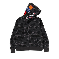 BAPE Color Camo Shark Full Zip Hoodie Black