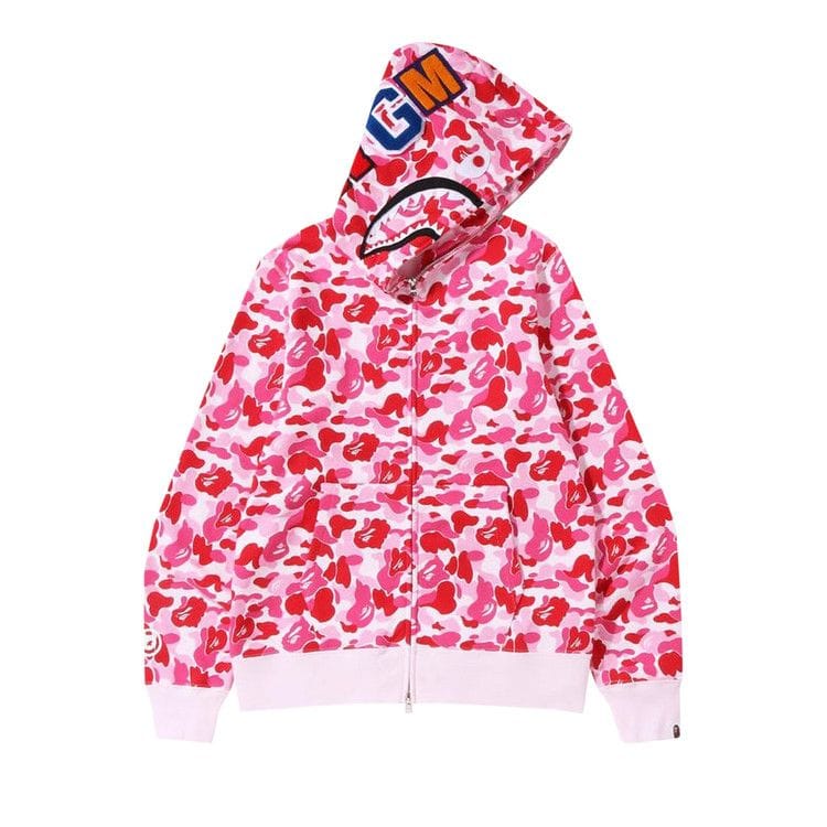 BAPE ABC Camo Shark Full Zip Hoodie Pink