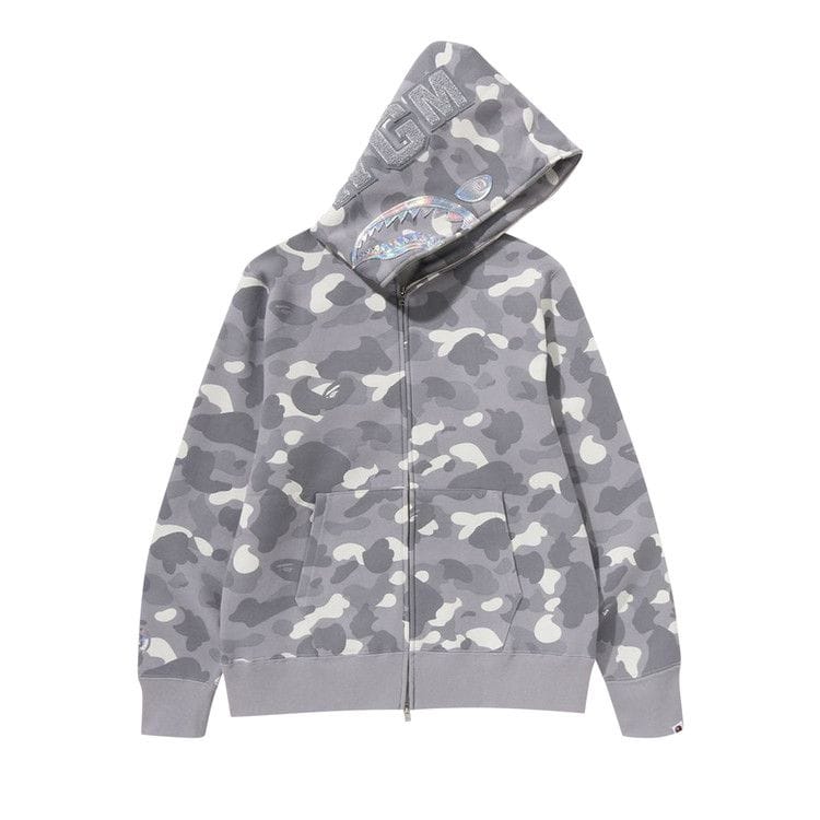 BAPE City Camo Shark Full Zip Hoodie Grey