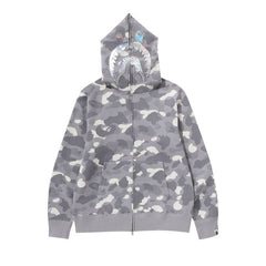 BAPE City Camo Shark Full Zip Hoodie Grey