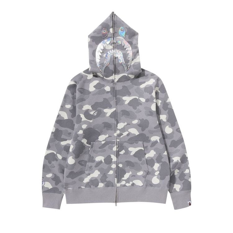 BAPE City Camo Shark Full Zip Hoodie Grey