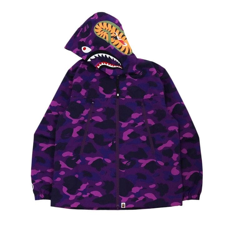 BAPE Color Camo Shark Hoodie Jacket Purple