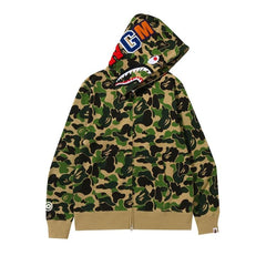 BAPE Big ABC Camo Shark Full Zip Hoodie Green