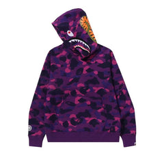 BAPE Color Camo Shark Pullover Hoodie Purple