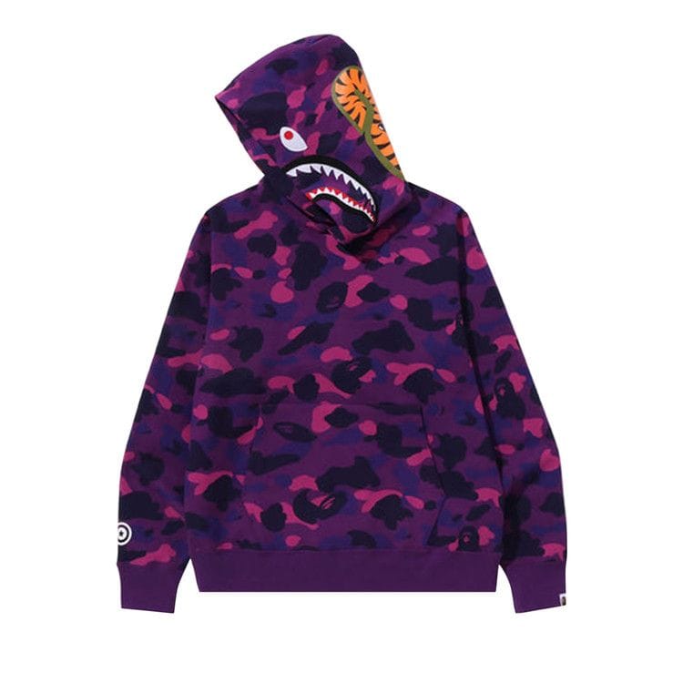 BAPE Color Camo Shark Pullover Hoodie Purple