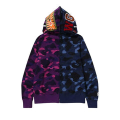 BAPE Color Camo Separate Shark Full Zip Hoodie Navy/Purple