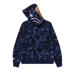 BAPE Color Camo Shark Pullover Hoodie Navy