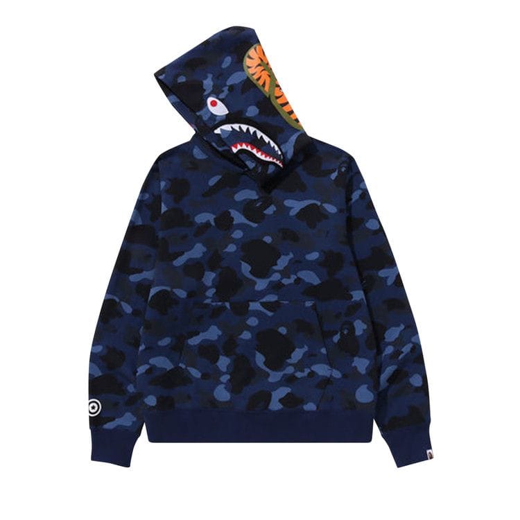 BAPE Color Camo Shark Pullover Hoodie Navy