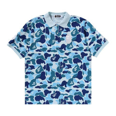 BAPE ABC Camo Large Ape Head Polo Blue