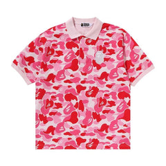 BAPE ABC Camo Large Ape Head Polo Pink