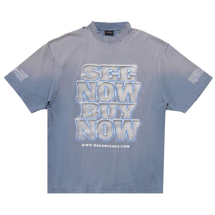 Balenciaga T-Shirt Washed Blue