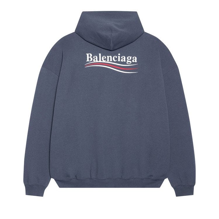 Balenciaga Political Campaign Large Fit Hoodie Dark Grey/White