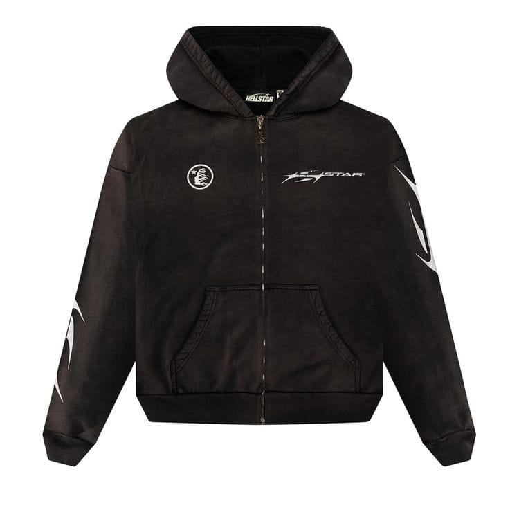 Hellstar Logo Zip-Up Hoodie Black