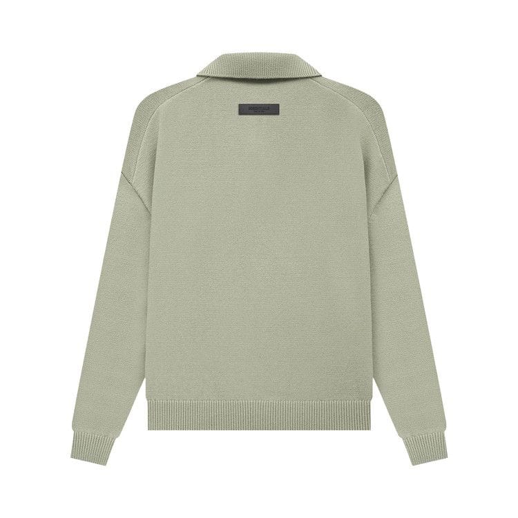 Fear of God Essentials Knit Long-Sleeve Polo Sea Foam