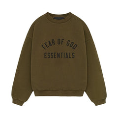 Fear of God Essentials Kids Fleece Crewneck Olive