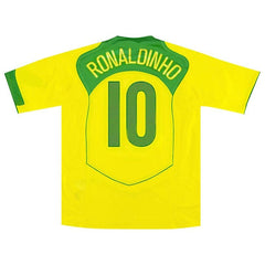 Nike Brazil 2004 T90 Reissue Jersey Ronaldinho 10 Opti Yellow/Apple Green