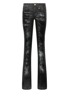 distressed flared jeans