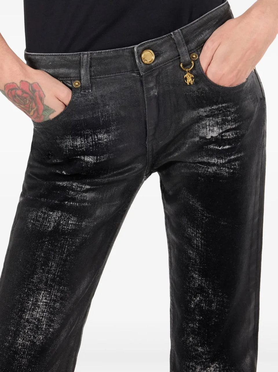 distressed flared jeans