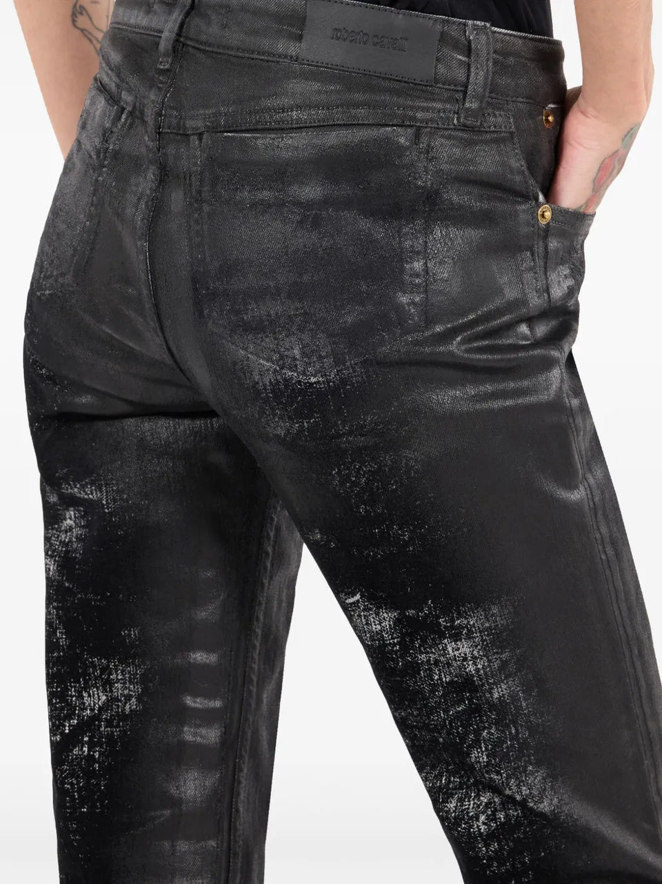 distressed flared jeans