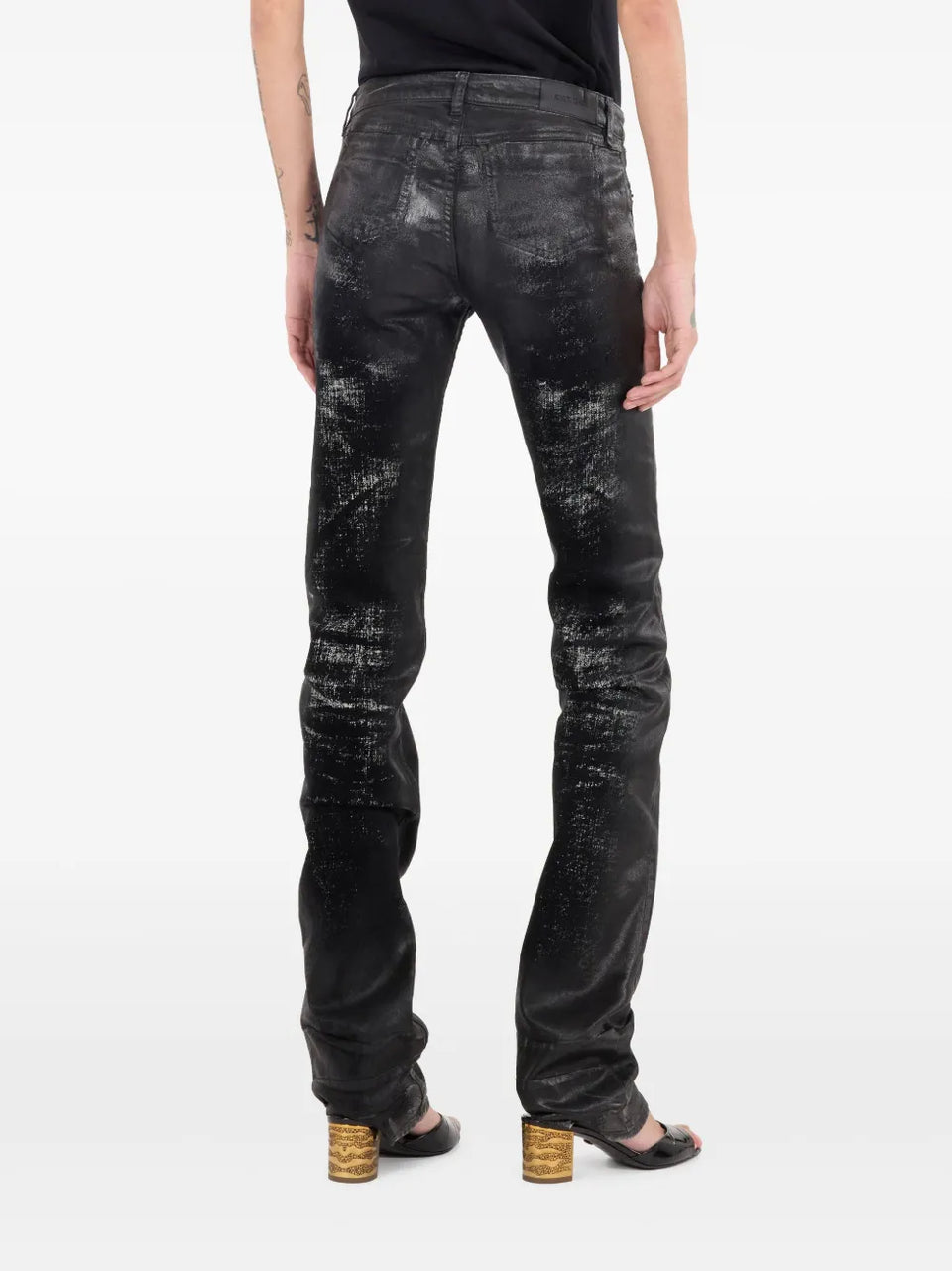 distressed flared jeans