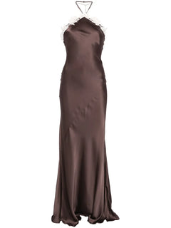 logo-pendant maxi dress