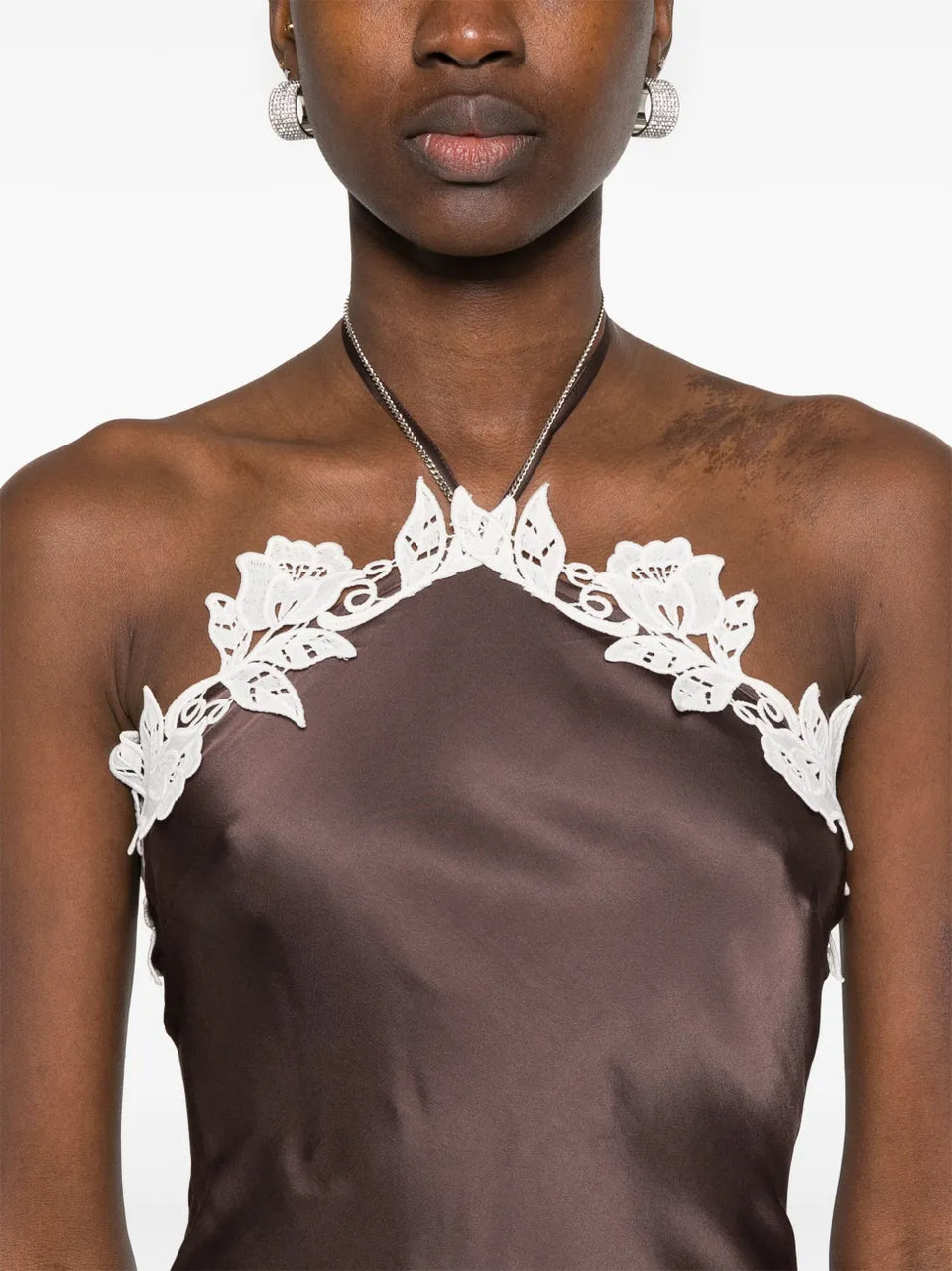 logo-pendant maxi dress