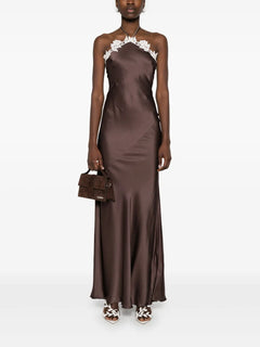 logo-pendant maxi dress