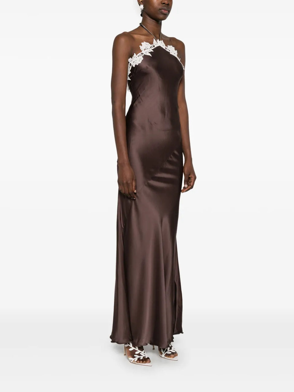 logo-pendant maxi dress