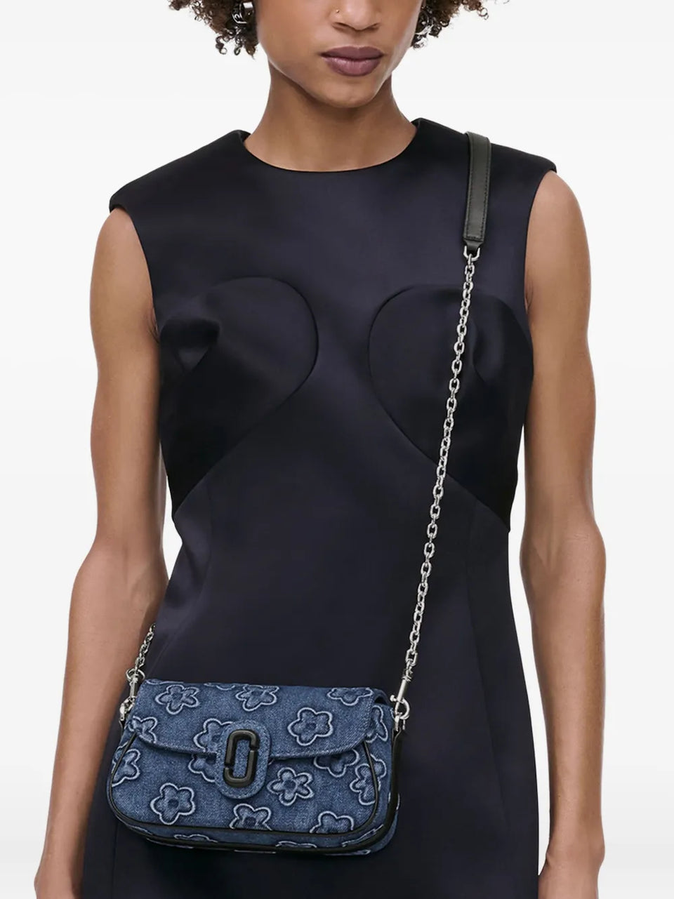 The Puffy Daisy Denim Clover shoulder bag