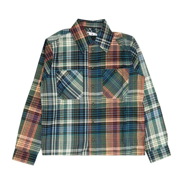Off-White Stencil Flannel Check Shirt Blue