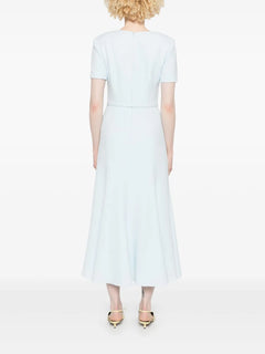 belted cady midi dress