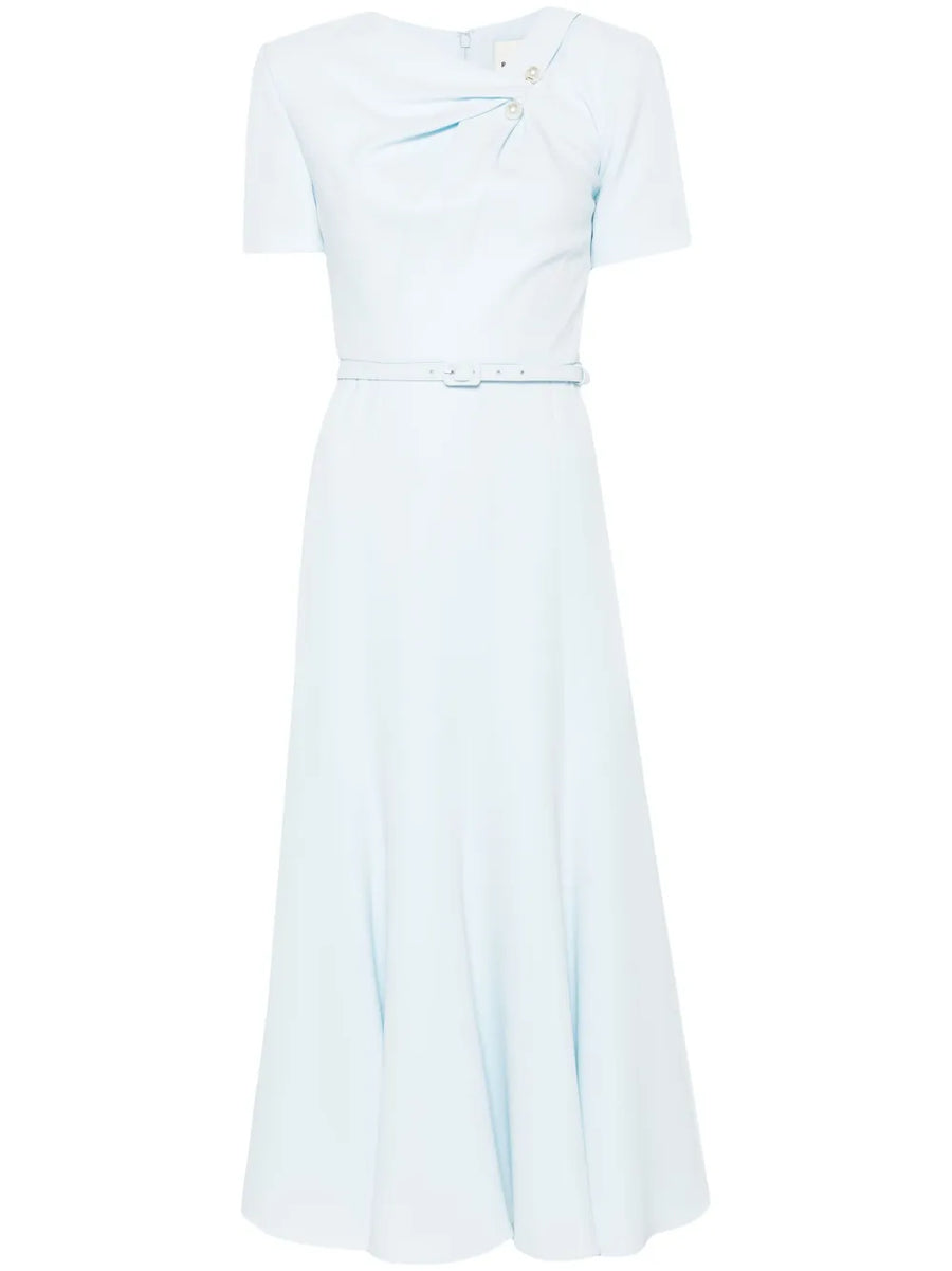 belted cady midi dress
