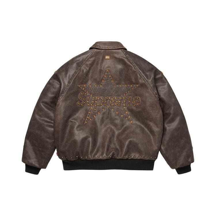 Supreme x Vanson Leathers x B.B. Simon Jacket Brown