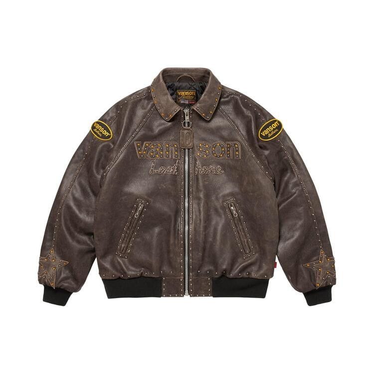 Supreme x Vanson Leathers x B.B. Simon Jacket Brown