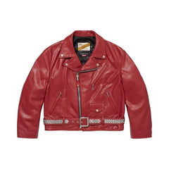 Supreme x Number (N)Ine x Schott Perfecto Leather Jacket Red