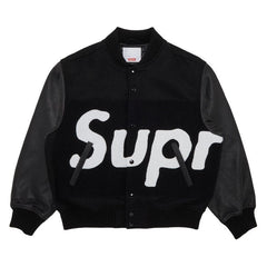 Supreme Big Logo Chenille Varsity Jacket Black