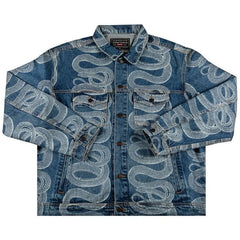 Supreme x Hysteric Glamour Snake Denim Trucker Jacket Blue