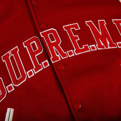 Supreme King Hooded Varsity Jacket Red
