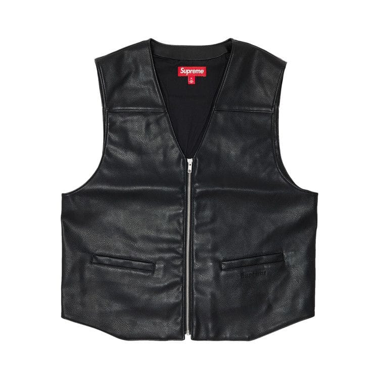 Supreme x Toy Machine Faux Leather Vest Black