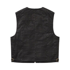 Supreme Patchwork Leather Cargo Vest Black