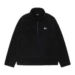 Stussy Polar Fleece Half Zip Mock Neck Black
