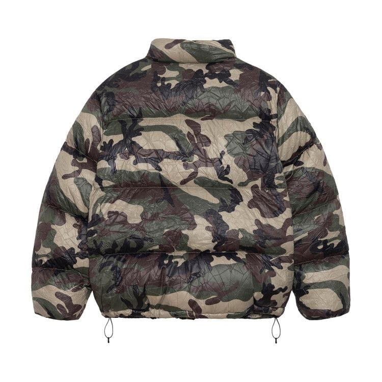 Stussy Wrinkled Nylon Down Puffer Woodland Camo