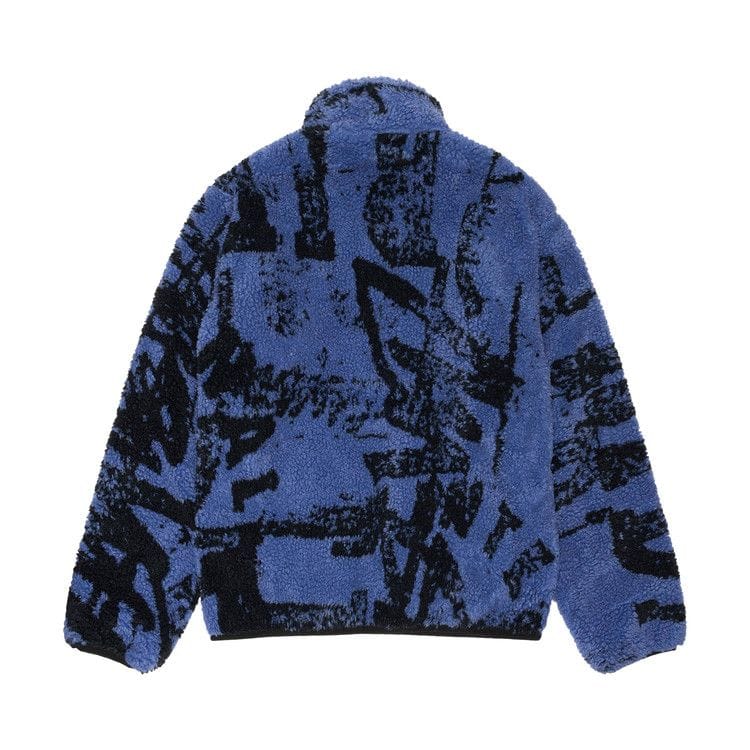 Stussy Sherpa Reversible Printed Jacket Blue