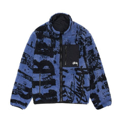 Stussy Sherpa Reversible Printed Jacket Blue
