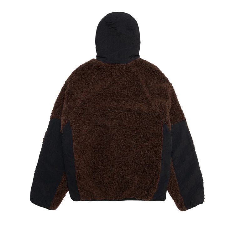 Stussy Sherpa Paneled Hooded Jacket Brown