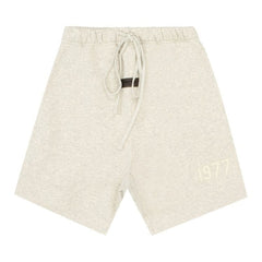 Essentials Shorts SS22 Flocked - Light Oatmeal