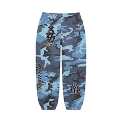 Supreme x New York Yankees Kanji Sweatpant Blue Camo